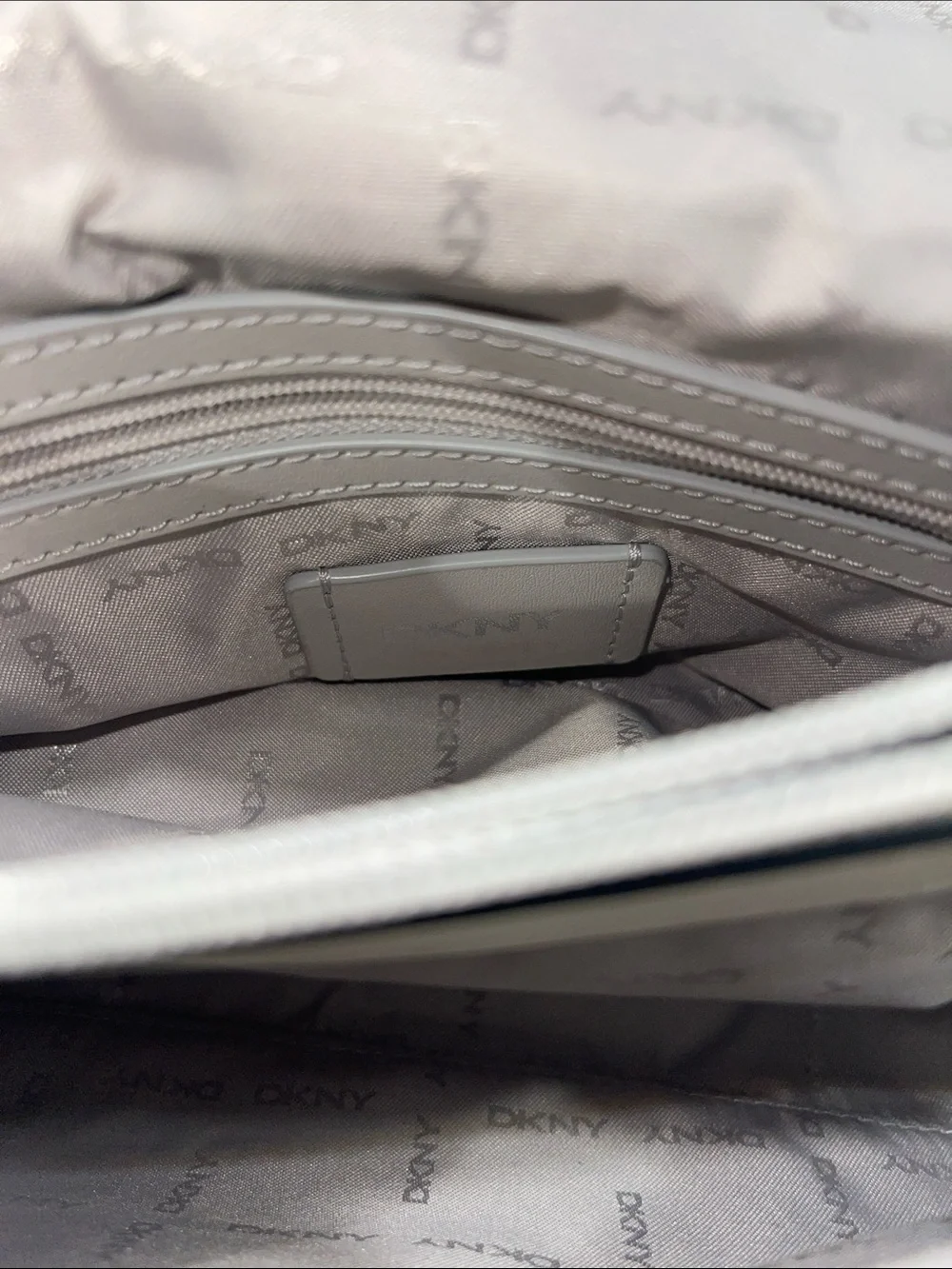 DKNY White Quilted Leather Crossbody with Black Chain Strap